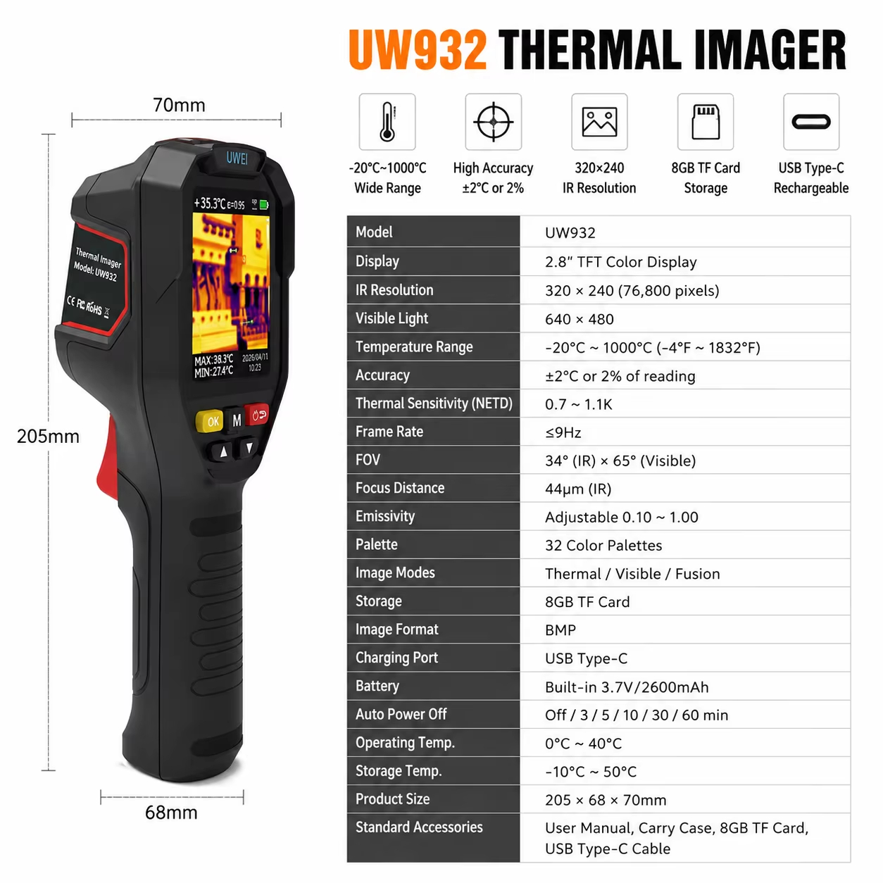 Handheld Thermal Imager 32x32  - Industrial Visual 评论和价格
